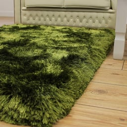 Buy Plush Rug Green ultra thick glossy shaggy Land of Rugs