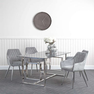 Designer Furniture, Dining Table, Glass Table, grey Table